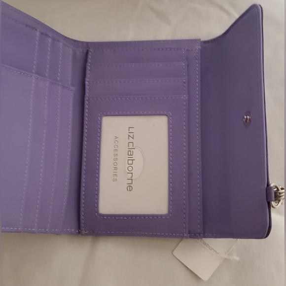 New Liz Claiborne Purple small bifold wallet - Picture 3 of 5
